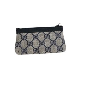 Gucci Vintage Accessory Collection GG Supreme Monogram Coin Purse Navy Blue